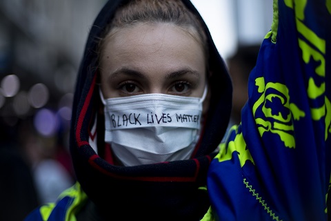 Dean Purcell; Black Lives Matter protest held in the Auckland CBD. 01 June 2020: New Zealand Herald photograph.