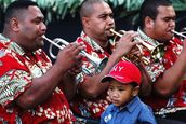 Tongan Boy And Father By Gavin Stansfeld