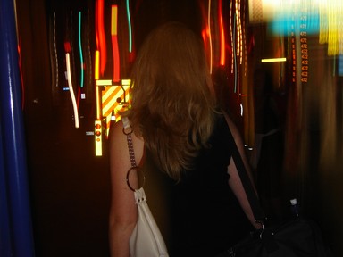 City Woman with Handbag; Colourful & abstract city life outside Showgirls