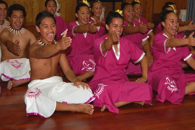Steve Beguely; Rehearsal for Polyfest; Samoan Students at a West Auckland school give their all in preparation for the stage at Polyfest