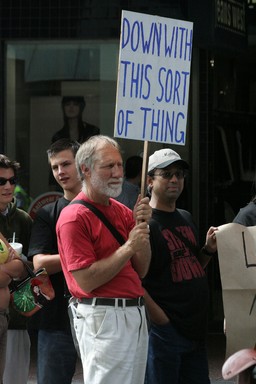 Graeme Reeves; Street Protest Queen St Auckland; Taken March 2006