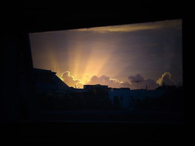 Chrysler;  Sunset; Taken from our Kitchen window