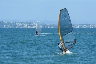 Suzette; Wind Surfing; Taken at Takapuna on Auckland's North Shore