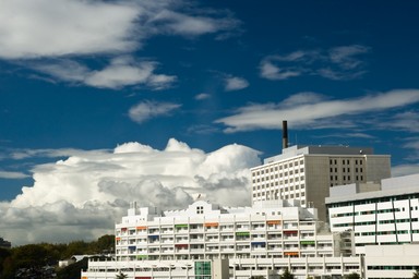 Musa Nor Azmi; Grafton Hospital among the Clouds; Photo taken from my apartment. It was a nice day.