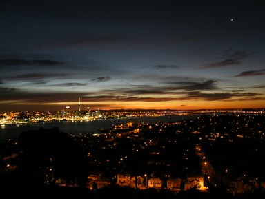 Kristen Zhao;Auckland city at dawn;sun set view on Mt. Victoria