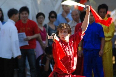 Shot at the Lantern festival during a martial arts exhibition
