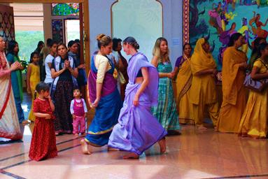 Paras Kumar; DSC_0008; Devotees dancing during a religious performance in Iskcon temple in Auckland.