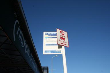  This is the bus stop sign of the bus stop in three lamps on Jervois Road.