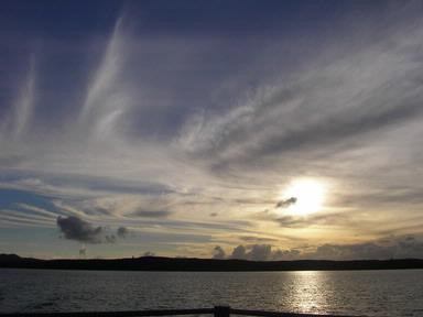 Judy Klaus; Motutapu Island sunset;Taken from back of Waiheke ferry