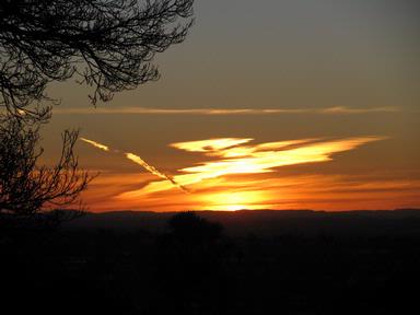 Lynda Webster; Sunset in Glenfield; View from Glenfield Cemetery