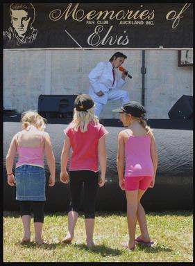 phil and yvonne Morton;young elvis,  young fans; Young fans were wowed by the youthful Elvis Tribute Artist at the  Elvis in the Park day in Henderson this month.