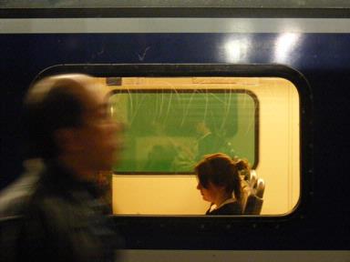  Passenger waiting inside a carriage, Britomart Train Station