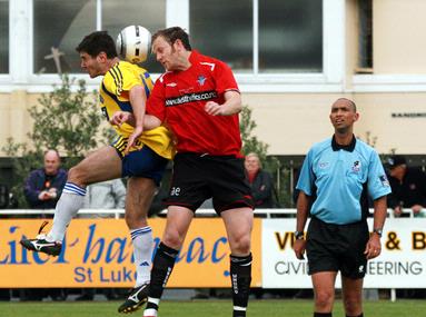 Grant Stantiall; The Header; Action from the 2007 Chatham Cup Final between Central United and Western Suburbs played at Kiwitea Street, Sandringham.