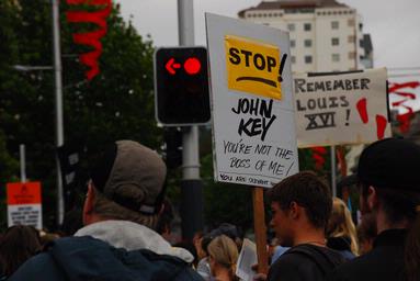 taken during 'March for Democracy' in Auckland