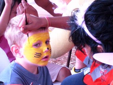 JERRY ZINN; FACE PAINTING; THE KIDS LOVED THIS.