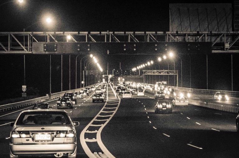  Night drive over bridge