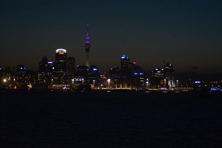 JD;Auckland City at night.