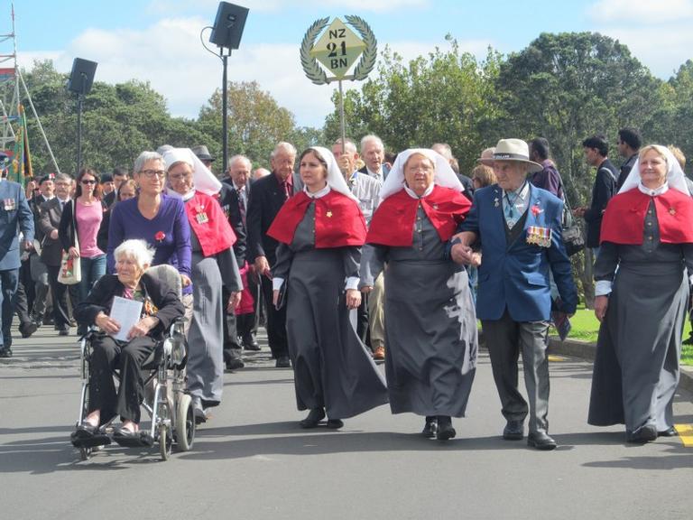 Joan Kirk; where would we be without nurses; Anzac day Parade Auckland