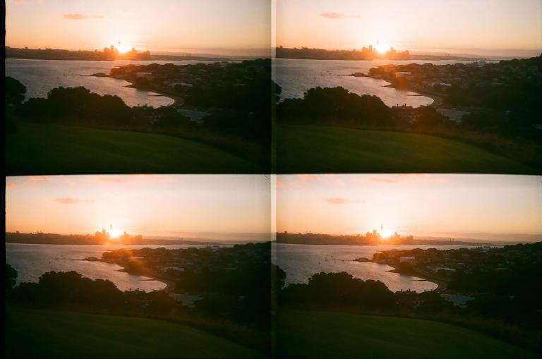 Ella Shnapp;Auckland's setting;Sunset over Auckland town centre as seen from Mount Victoria