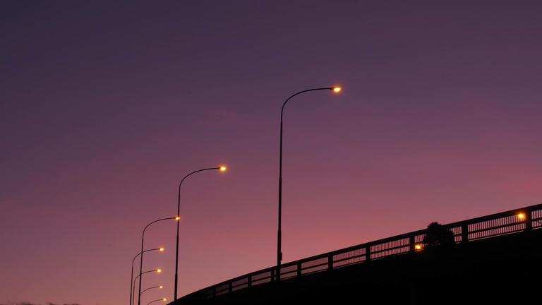 Emma Sadicon; Purple Summer Sky; Sunset at Auckland Harbour Bridge
