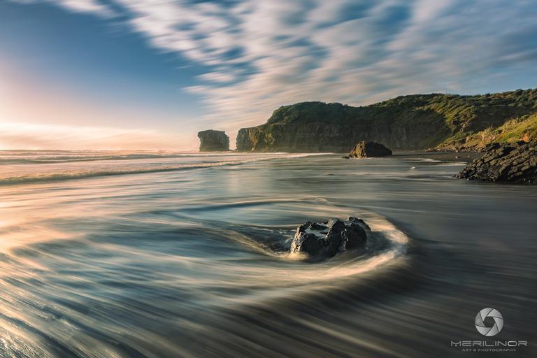 This photo was took during sunset time at Maori Bay