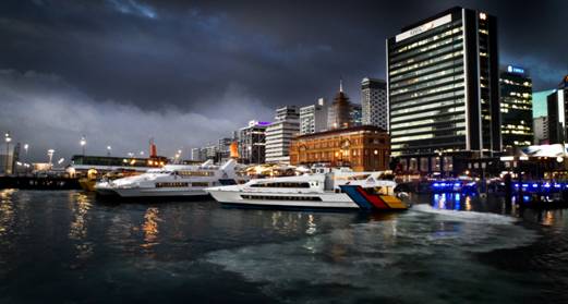 Chris Robinson; Auckland Ferries Gathering in the Storm