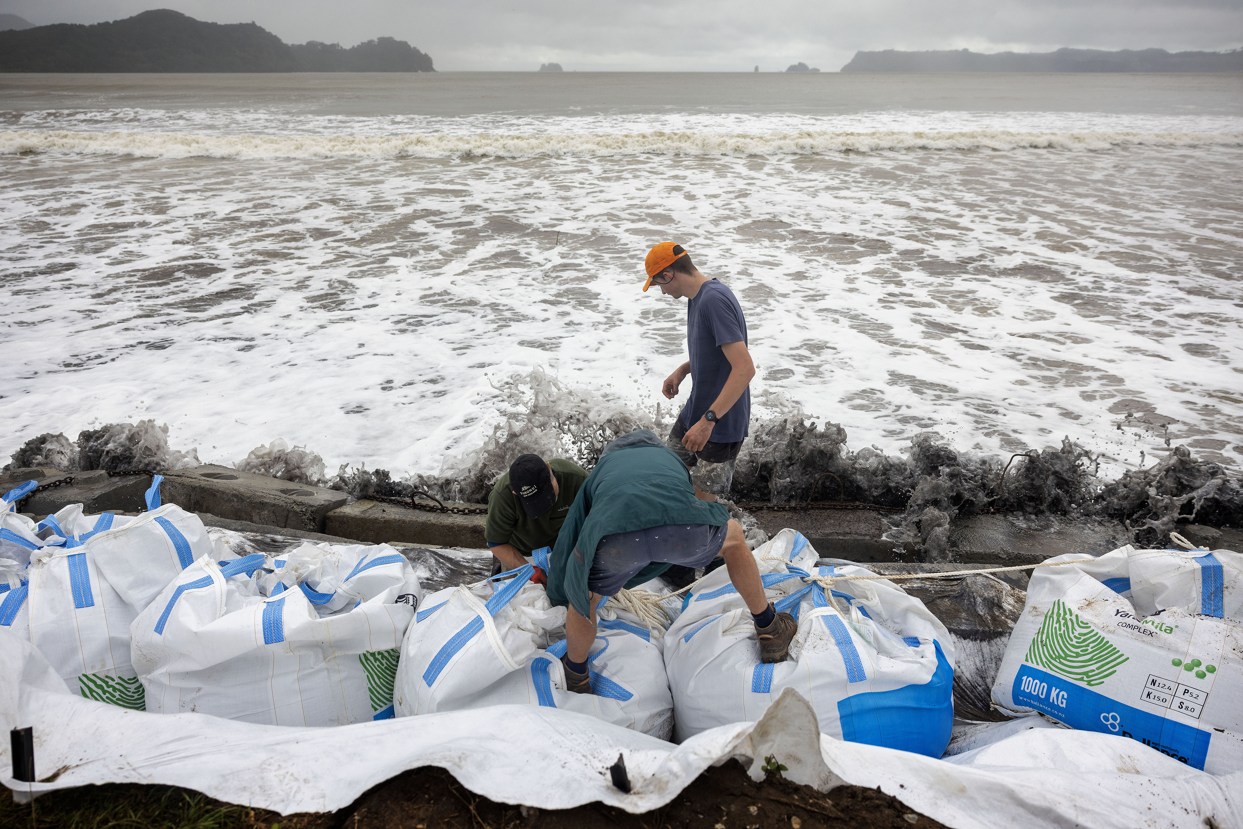 Mike Scott, NZ Herald - Sandbags, Whitianga - Cyclone Hale