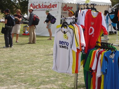 Untitled; International Cultural Festival at Mount Roskill soccer is the uniting sport of many nations, soccer shirts on sale