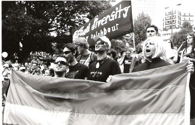 Wiremu Te Kiri; Myers Park in Downtown Auckland 5 March 2005. People protesting against the Destiny Church Rally/protest group. The church were protesting against the Civil Union Bill