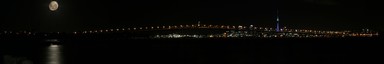 Leo Dottridge; Full Moon Cityscape; View from Birkenhead Wharf