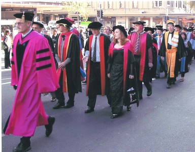 John Booth; Graduation Day 2006; The colourful gowns of graduation on Queen Street