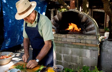 JOHN PIRTLE;THE PIZZA OVEN;Taken at Auckland Studio Potters Big Clay Day Out, held every December in Onehunga.