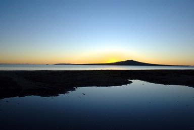 Chris Gregory;Reflections at Dawn;Rangitoto Island from Takapuna Beach