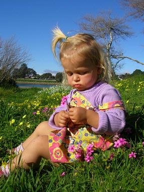 Judy Klaus; Spring Flower; A pensive moment for my granddaughter