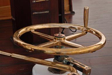 Steve Harper; Brass Wheel; Polished ship's wheel