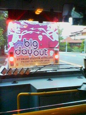 LeAnne Nelson; Big Day Out Advertising; taken from a bus in Auckland city