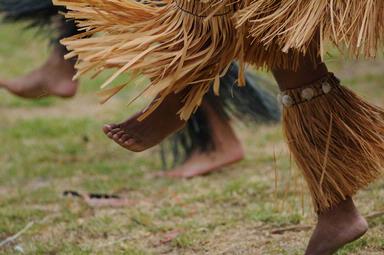 Cook Island dancers with their exquisite foot movements, their unique custome aiding to the grace...!!