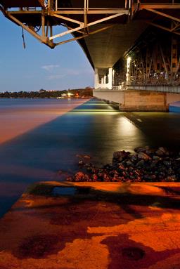 Theodoor Venter;Under the Horbour Bridge; Nightshot of Auckland Harbour Bridge