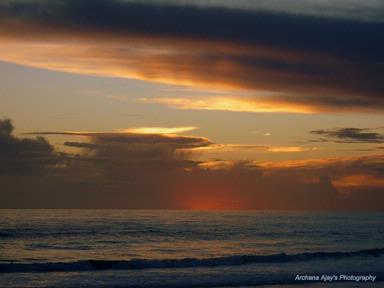 Ajay Ravi;Sunset;Beautiful sunset at Muriwai Beach