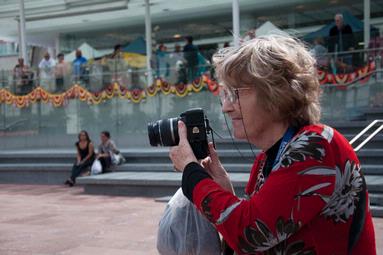 Aaron Salazar;Never Too Old;An elder enjoying taking photos at Diwali Festival. Aotea Centre. 30 Oct 10