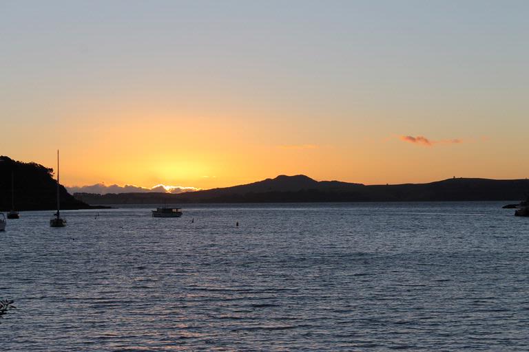 Alan Nicholson;Sunset over Rangitoto.;Taken from Matiatia beach front, Waiheke Island.