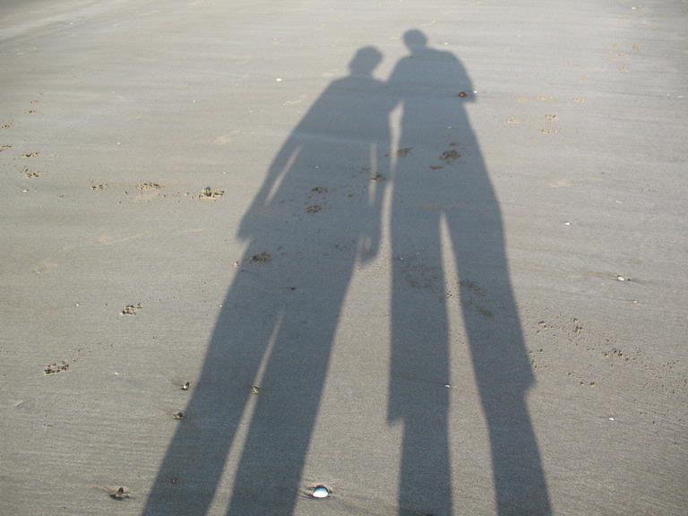 Stuart Weekes; Selfie in the sand; Catching shadows on Oneroa Beach