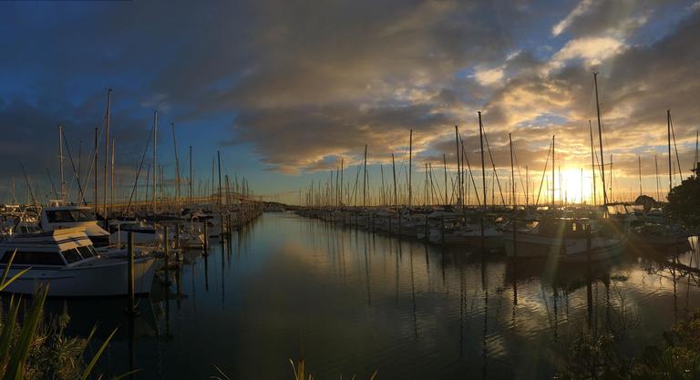 Eric Maghinay Gestopa; Sunset at Westhaven Marina Auckland; This photo was taken on 19th May 2018 early morning while jogging with friends. Just used my iPhone 6S Plus and submitted without photo editing.