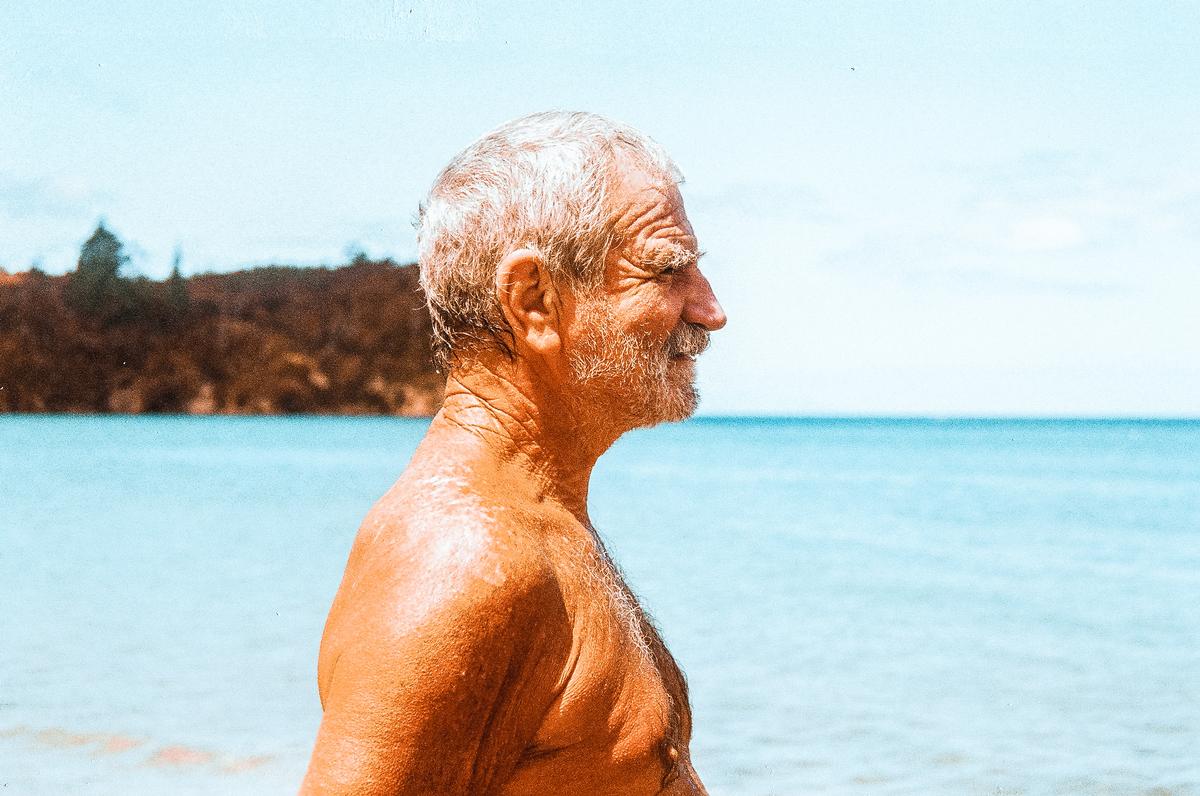 Chelsea Bauer; Dad; Dad, is an image of my dad in his purest form, this is my dad, known to others as mike. This is him in his element, enjoying the summer sun and taking in the simplistic beauty that surrounds us daily, shot on 35mm expired film.