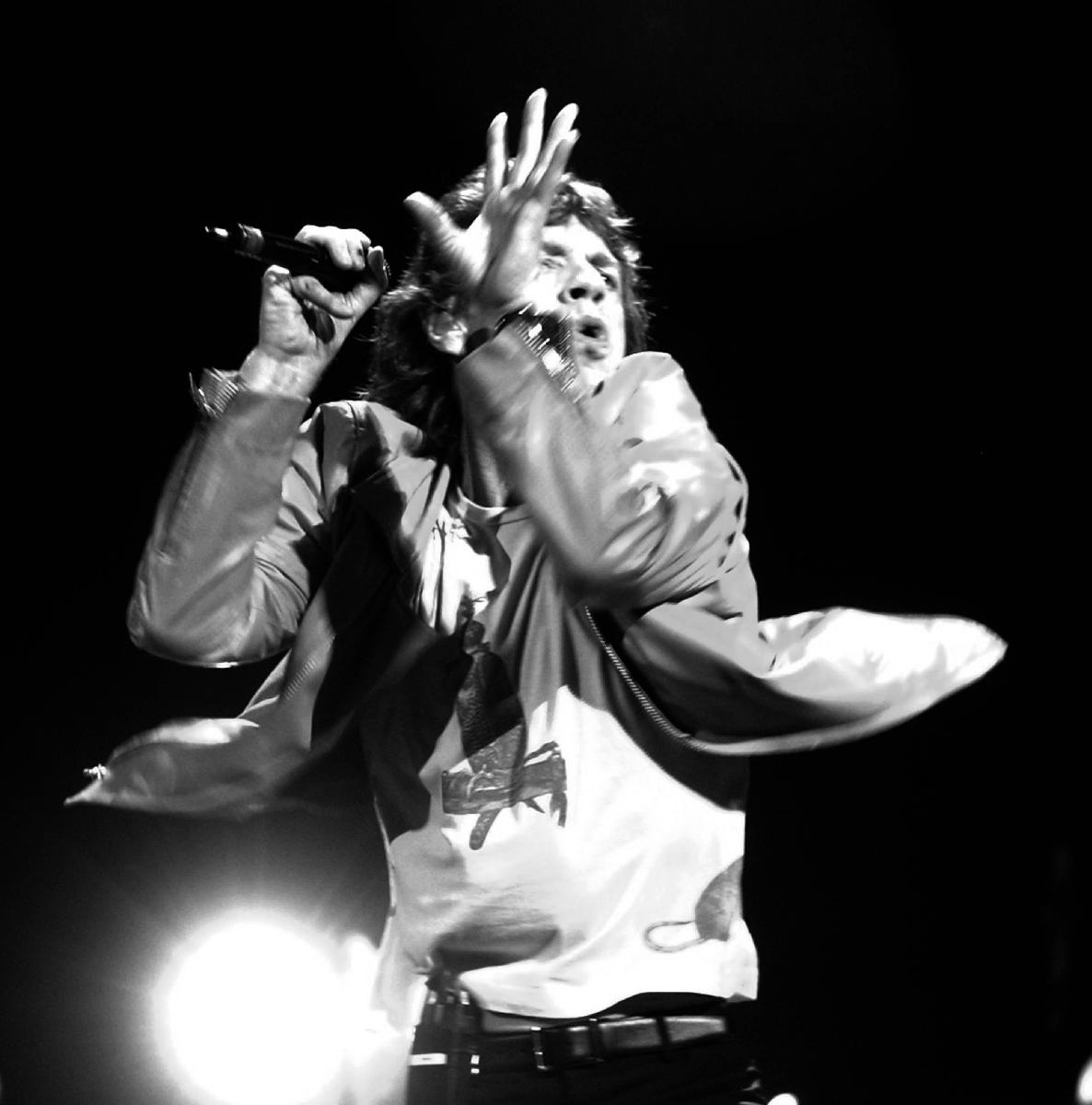 Craig Baxter; Mick Jagger 2003;Rollin Stones frontman Mick Jagget in action, Auckland 2003