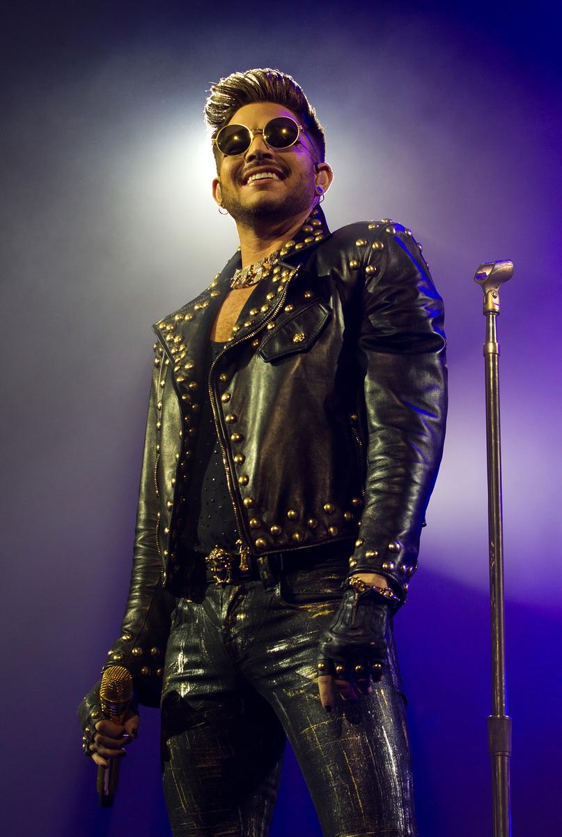 David Rowland; Adam Lambert; Adam Lambert on stage in Queen with Adam Lambert performing on their `Once In A Lifetime Tour`, Vector Arena, Auckland, New Zealand