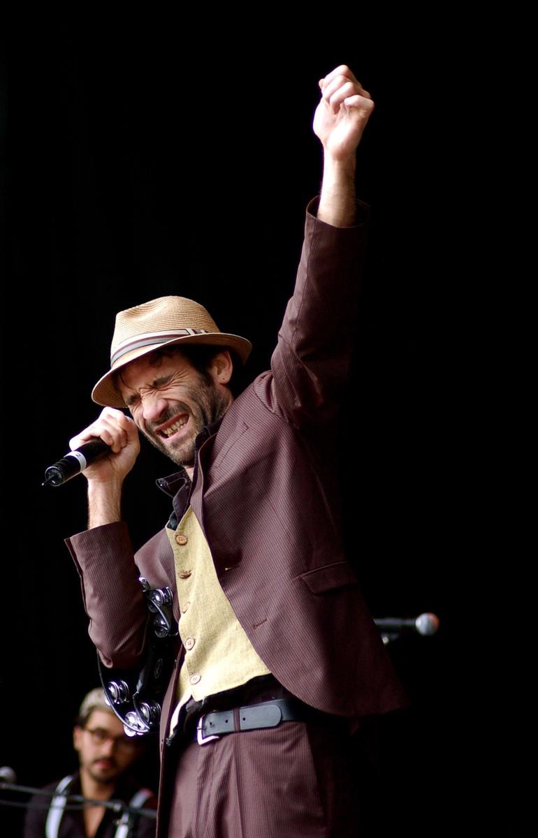 lee pritchard;Babylon Circus Manuel Nectoux @WOMAD, Bowl of Brooklands;if ever i have seen an energetic, pumped up SKA band delivering French music!..passion, simply passion and respect for their crowd, entertainment plus.