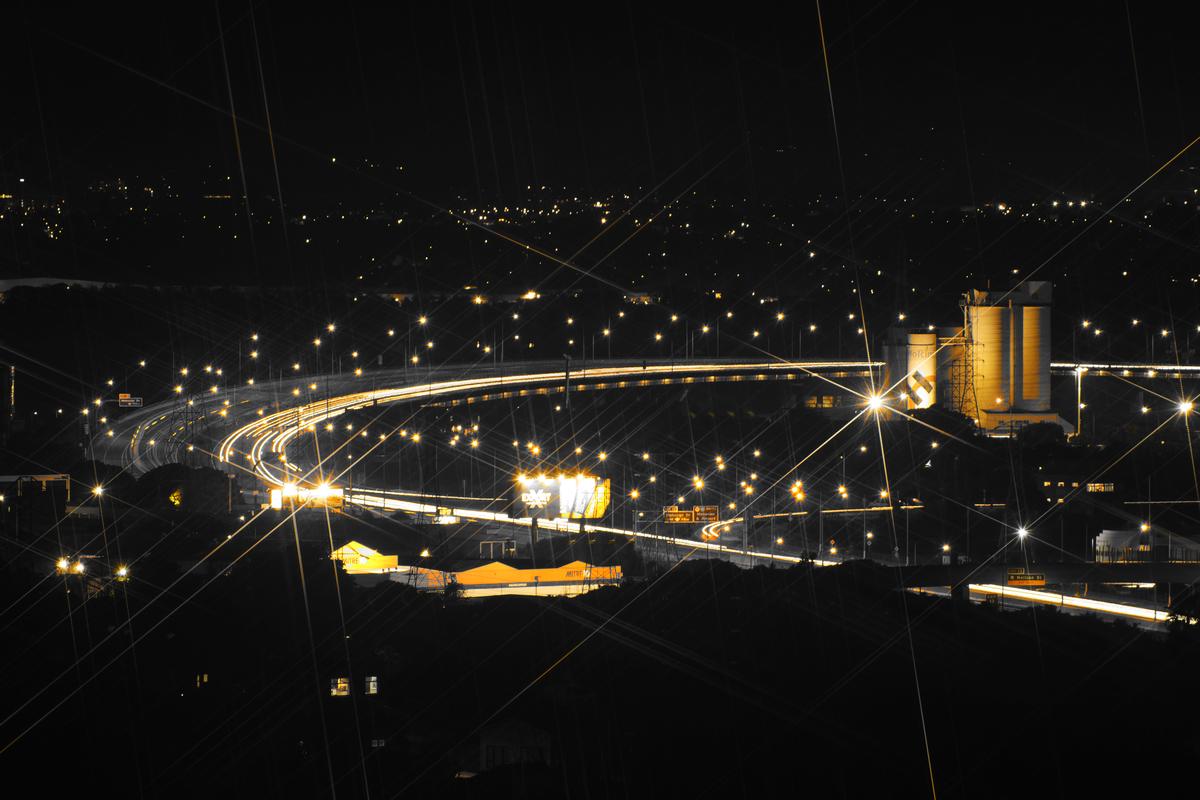 B E Hume;Mangere Bridge at Night