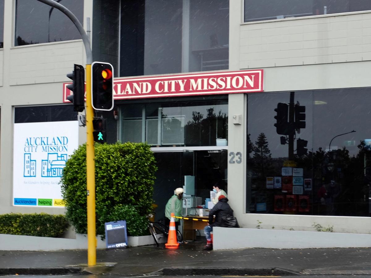 Dennis Tohovaka; Lockdown; Auckland City Mission Staff leading through service.