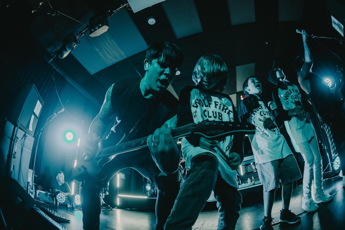 A special moment when a group of young rockers joined Written By Wolves on stage